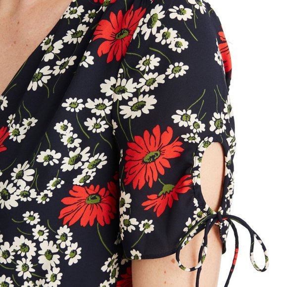 Madewell Daisy Floral Dress 10 Midi Wrap Look NEW - Picture 3 of 9